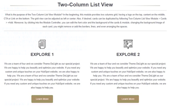 Two Column List View