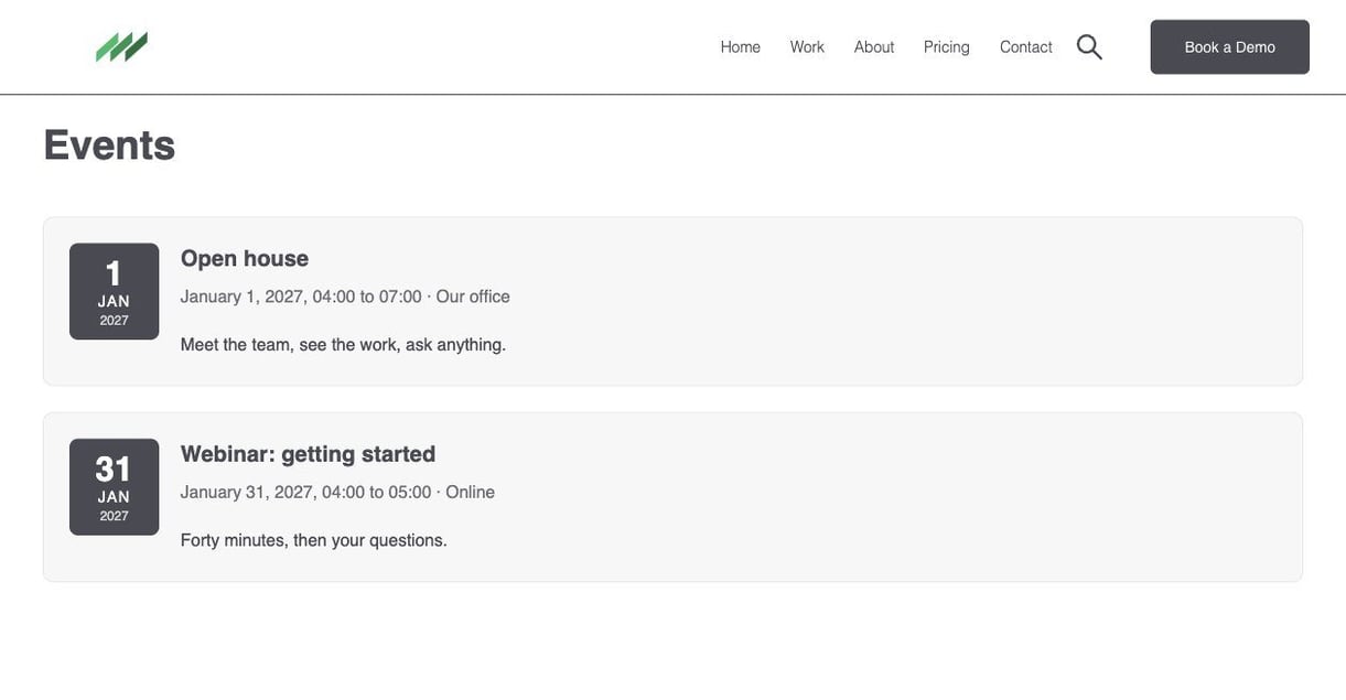 The events module.