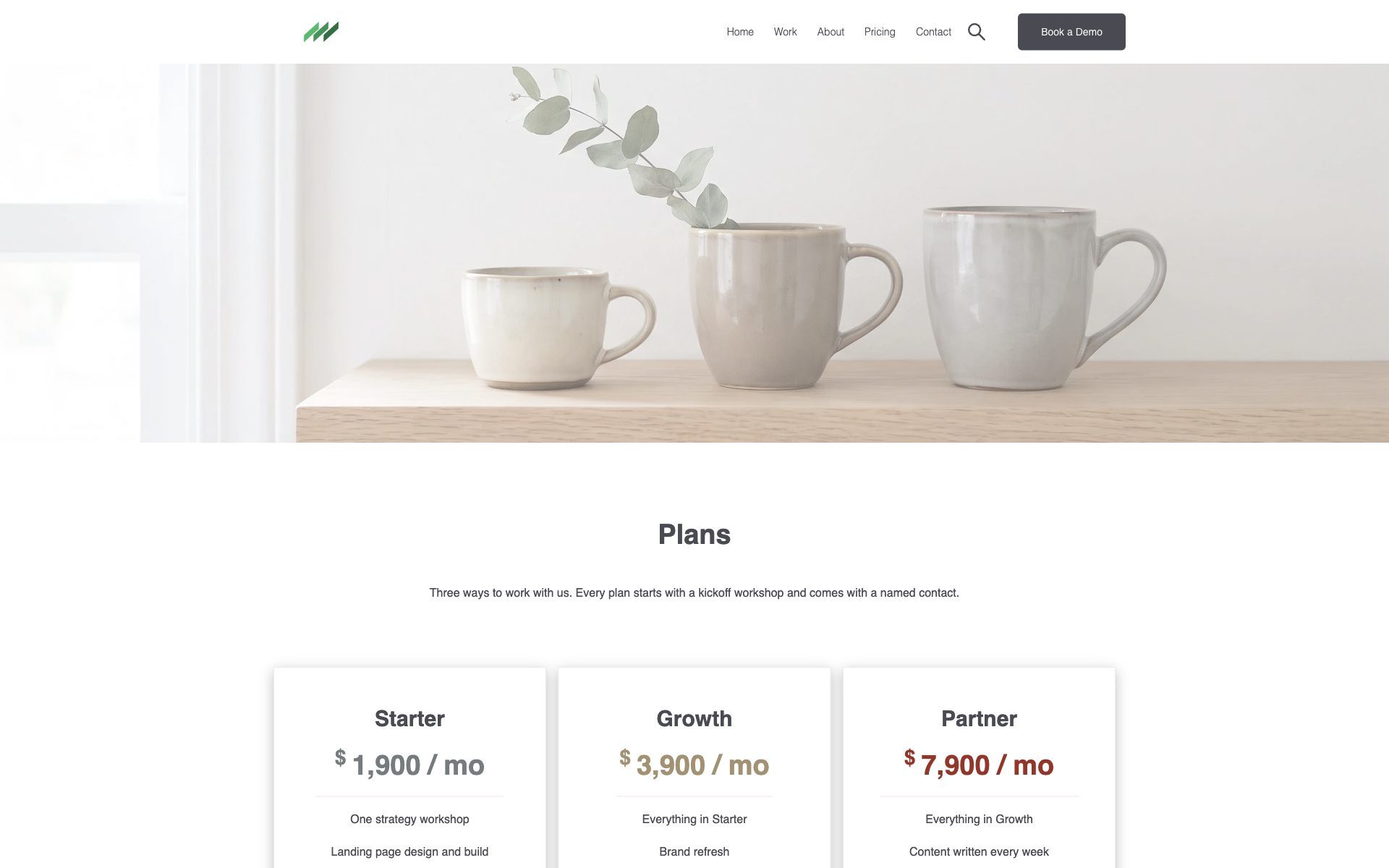 Pricing template.